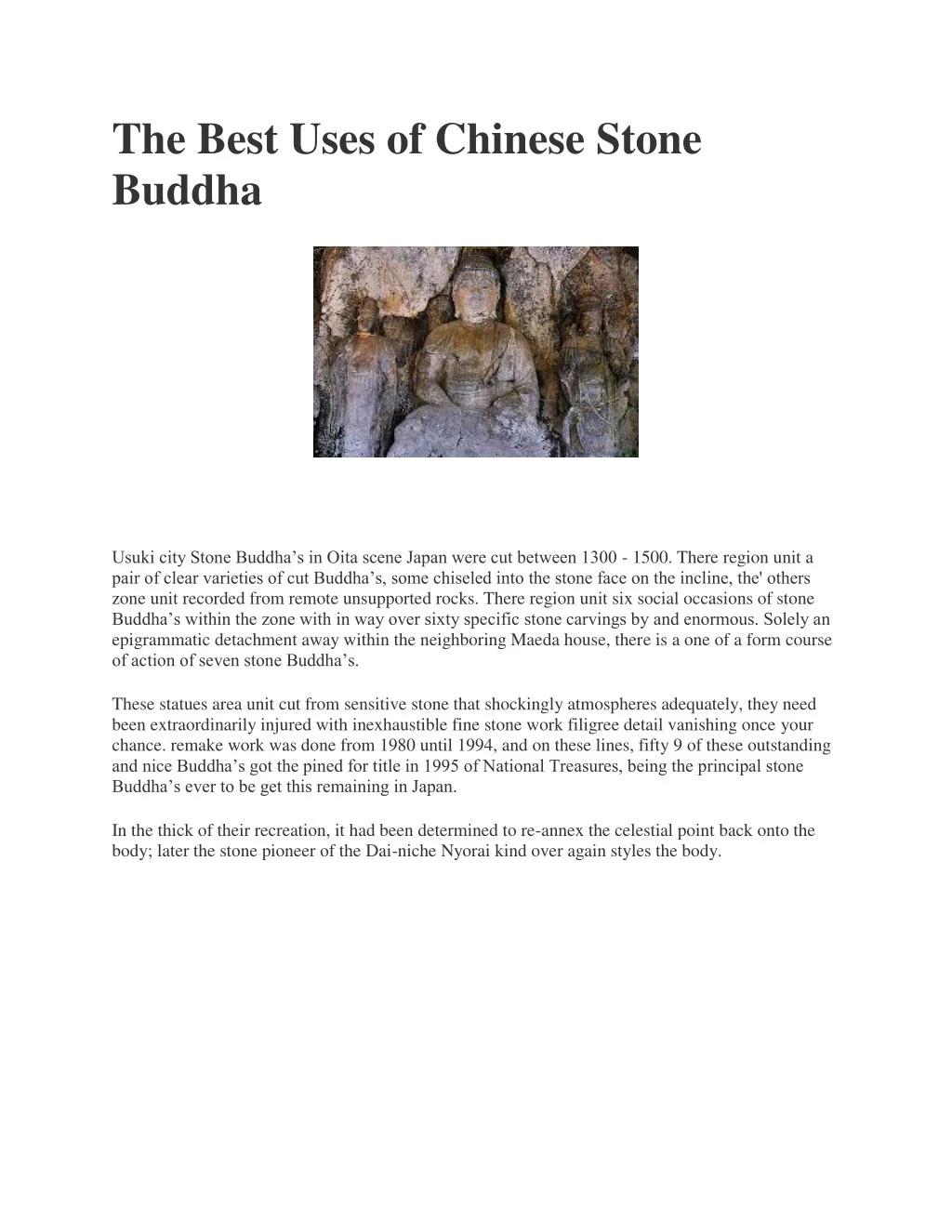 the best uses of chinese stone buddha