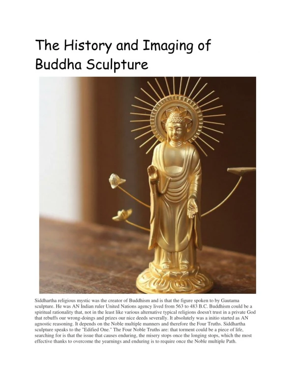 The History and Imaging of Buddha Sculpture