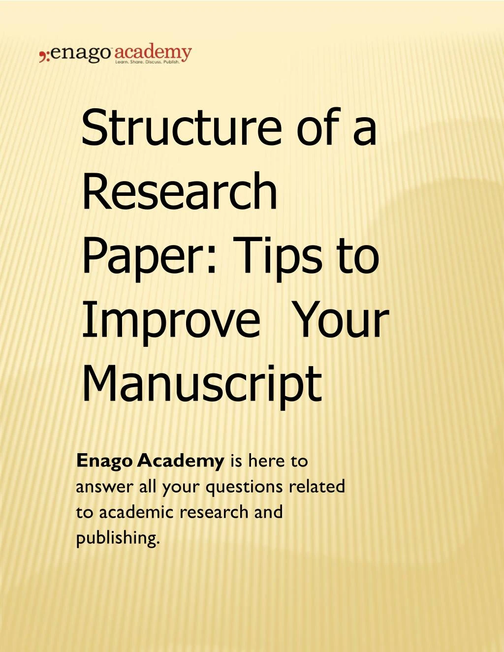 structure of a research paper tips to improve