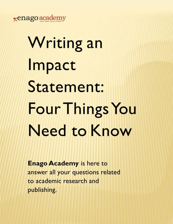Writing an Impact Statement_ Four Things You Need to Know - Enago Academy