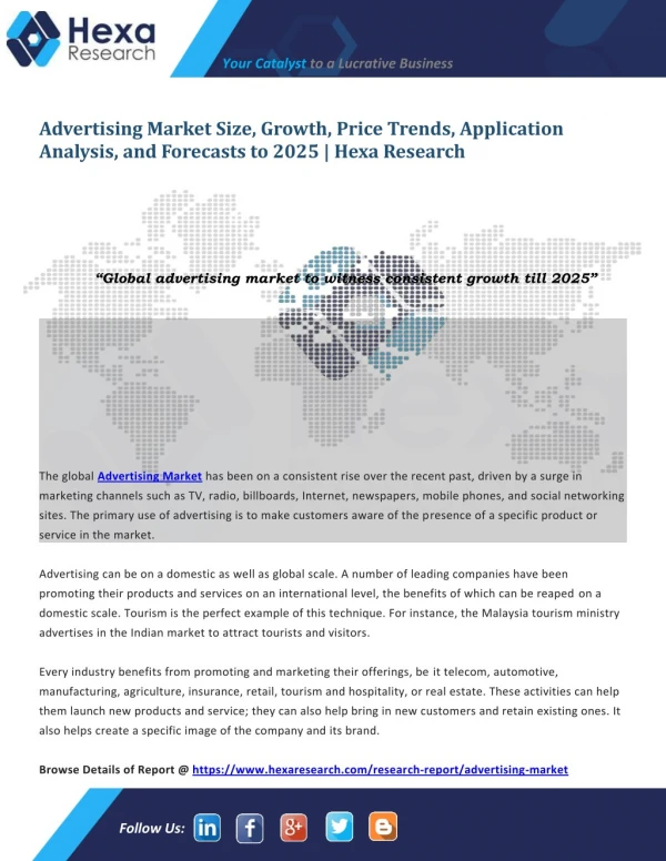 Advertising Market Research Report - Industry Analysis and Forecast to 2025 | Hexa Research