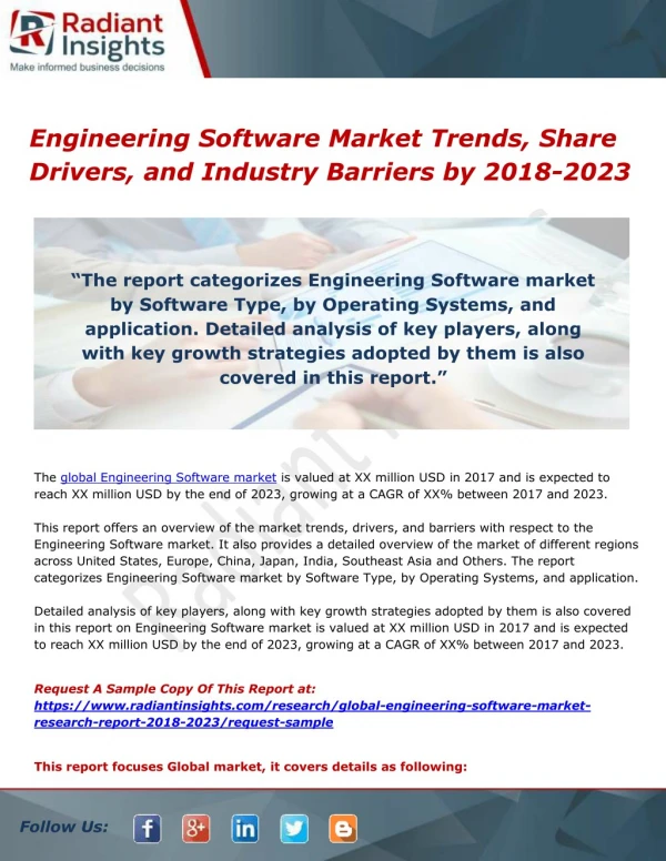Engineering Software Market Trends, Share Drivers, and Industry Barriers by 2018-2023