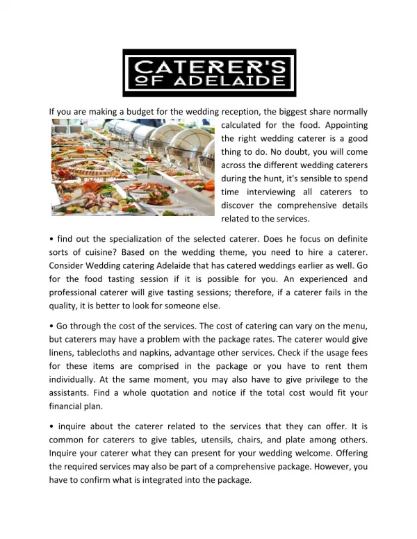Finger Food Catering Adelaide - Www.thecaterersofadelaide.com