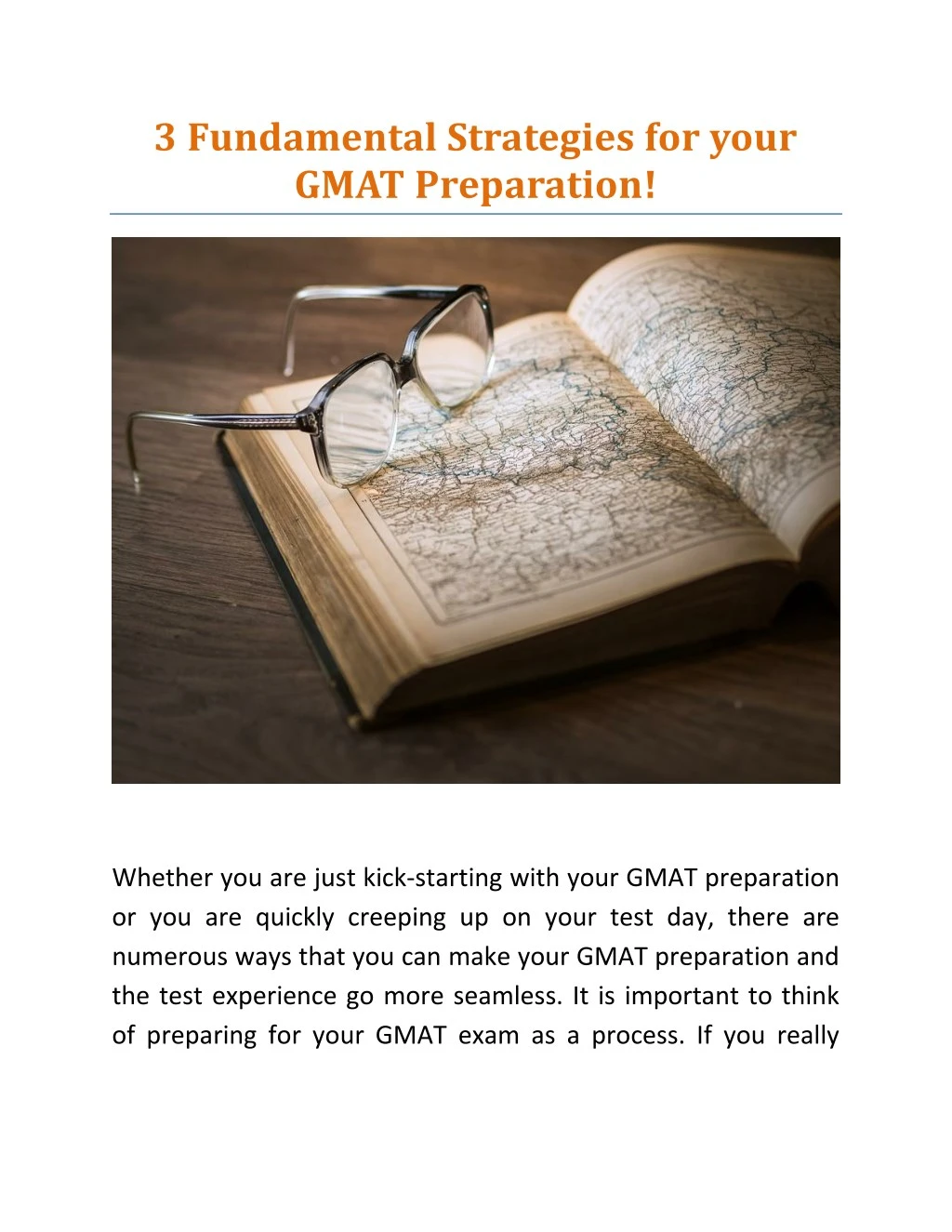 3 fundamental strategies for your gmat preparation