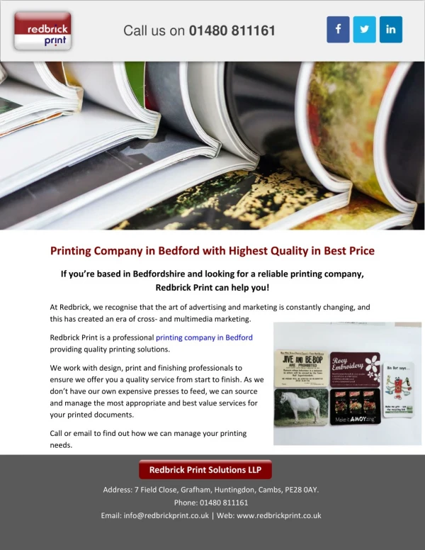 Printing Company in Bedford with Highest Quality in Best Price