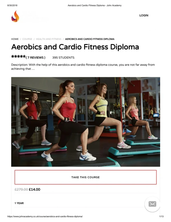 Aerobics and Cardio Fitness Diploma - John Academy