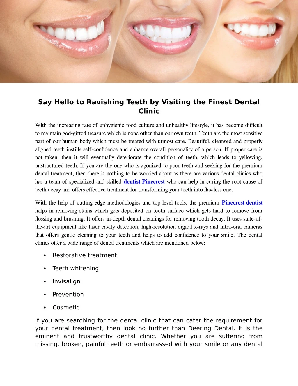 say hello to ravishing teeth by visiting