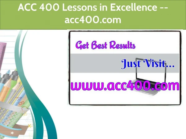 ACC 400 Lessons in Excellence / acc400.com