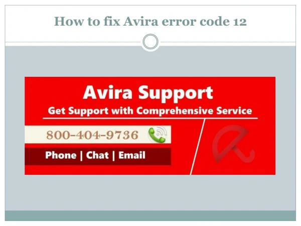How to fix avira error code 12