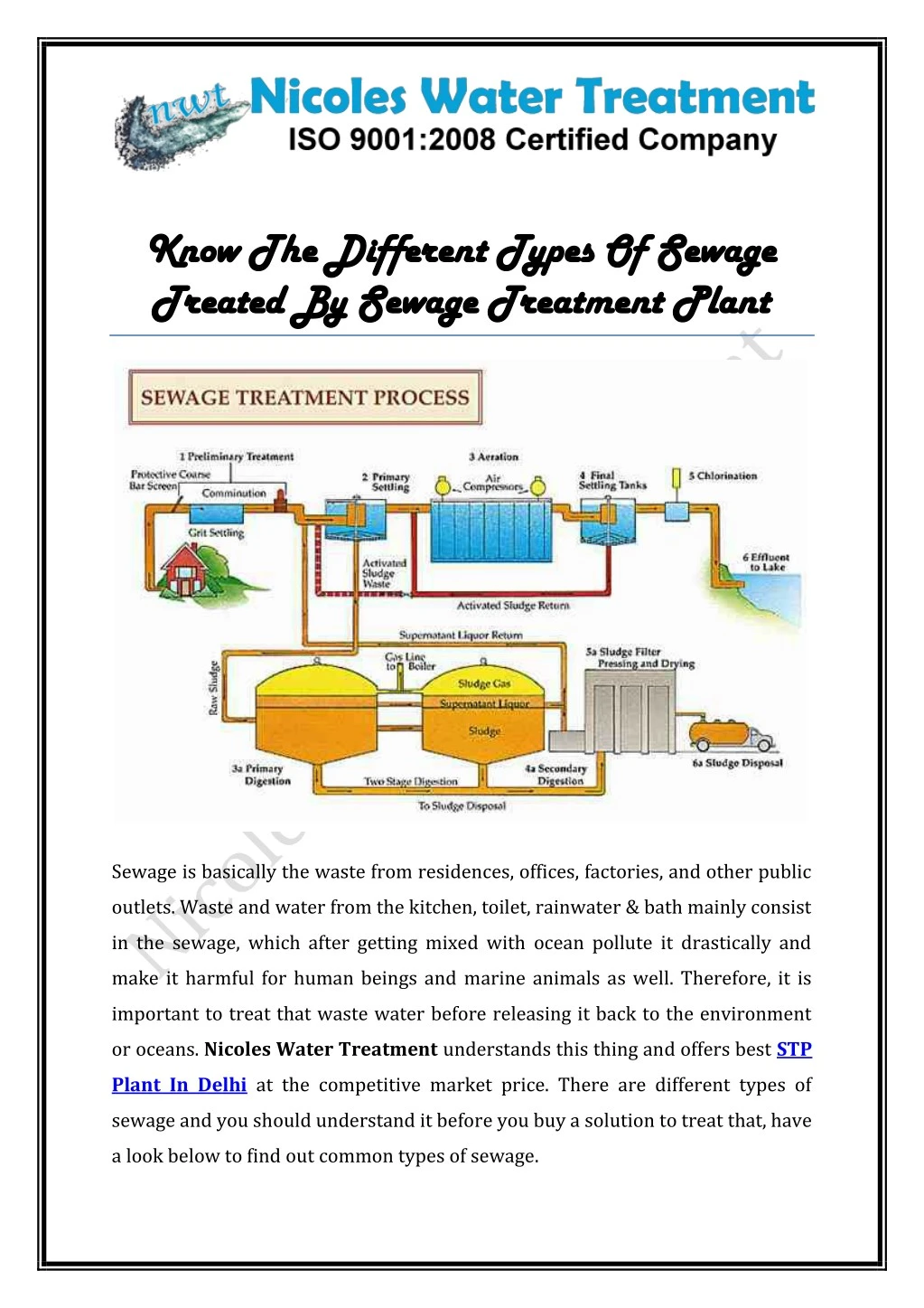 know the different types of sewage know