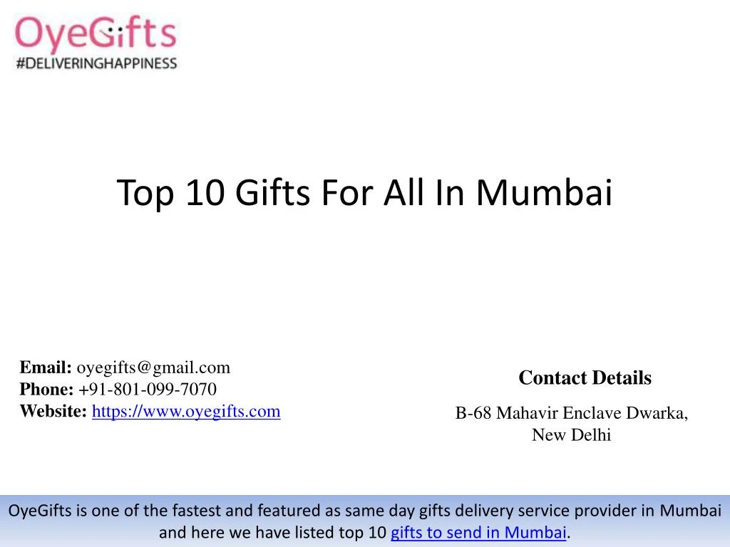 top 10 gifts for all in mumbai