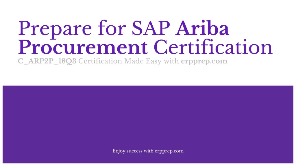 prepare for sap ariba procurement certification