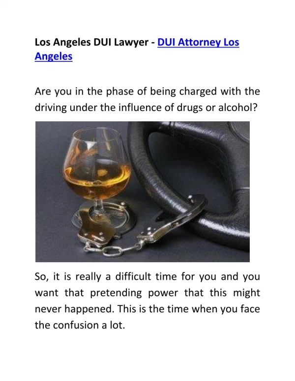 Find The Best Los Angeles DUI Lawyer