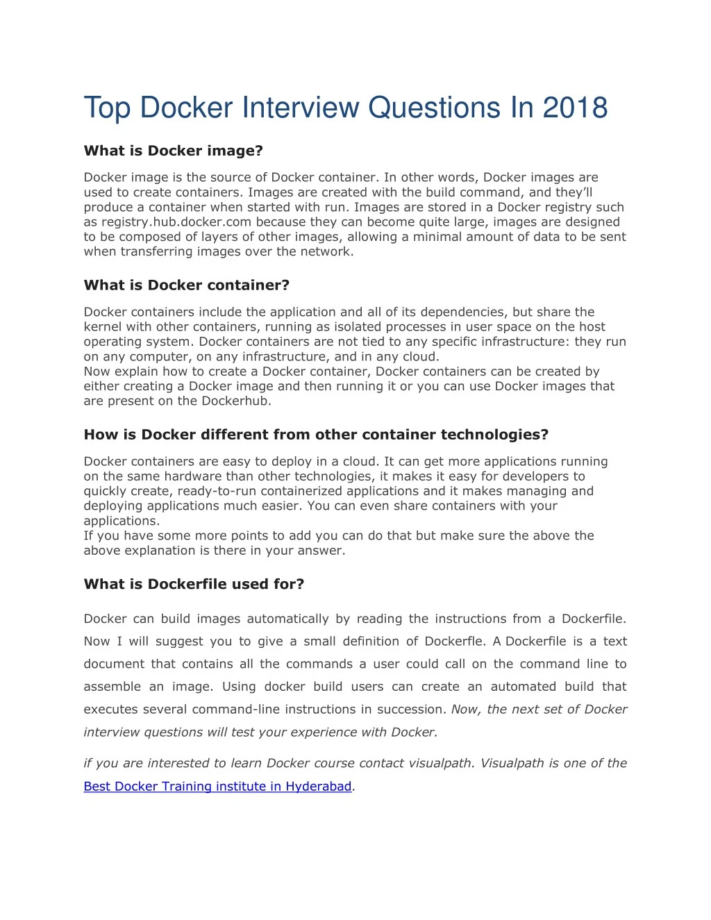 top docker interview questions in 2018