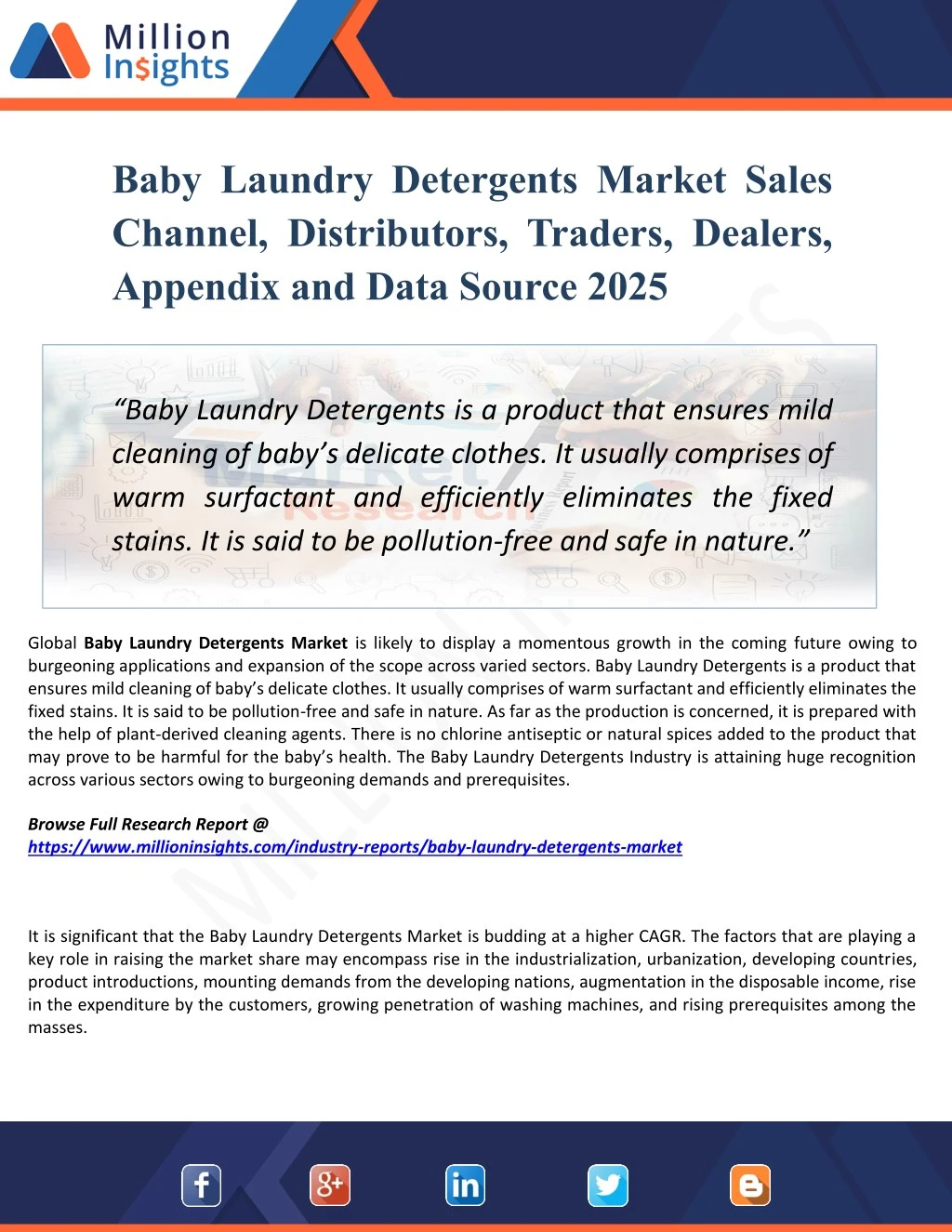 baby laundry detergents market sales channel