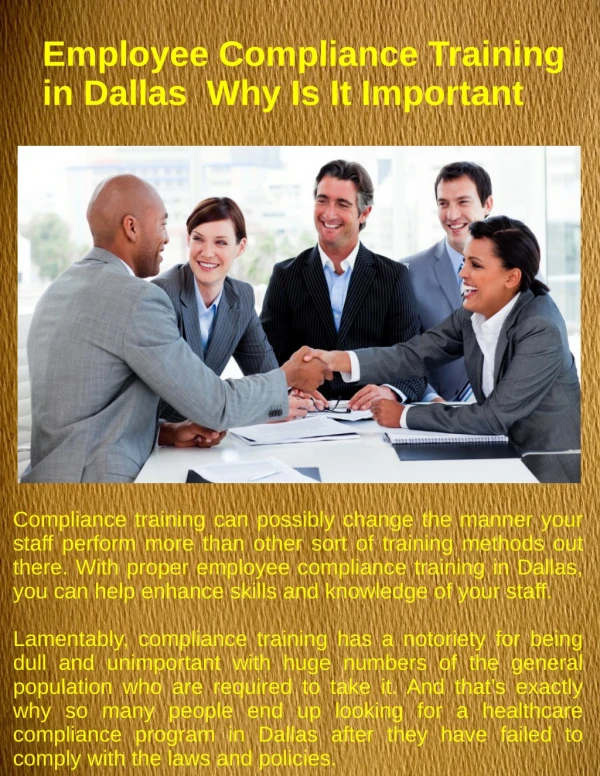 Employee Compliance Training in Dallas Why Is It Important