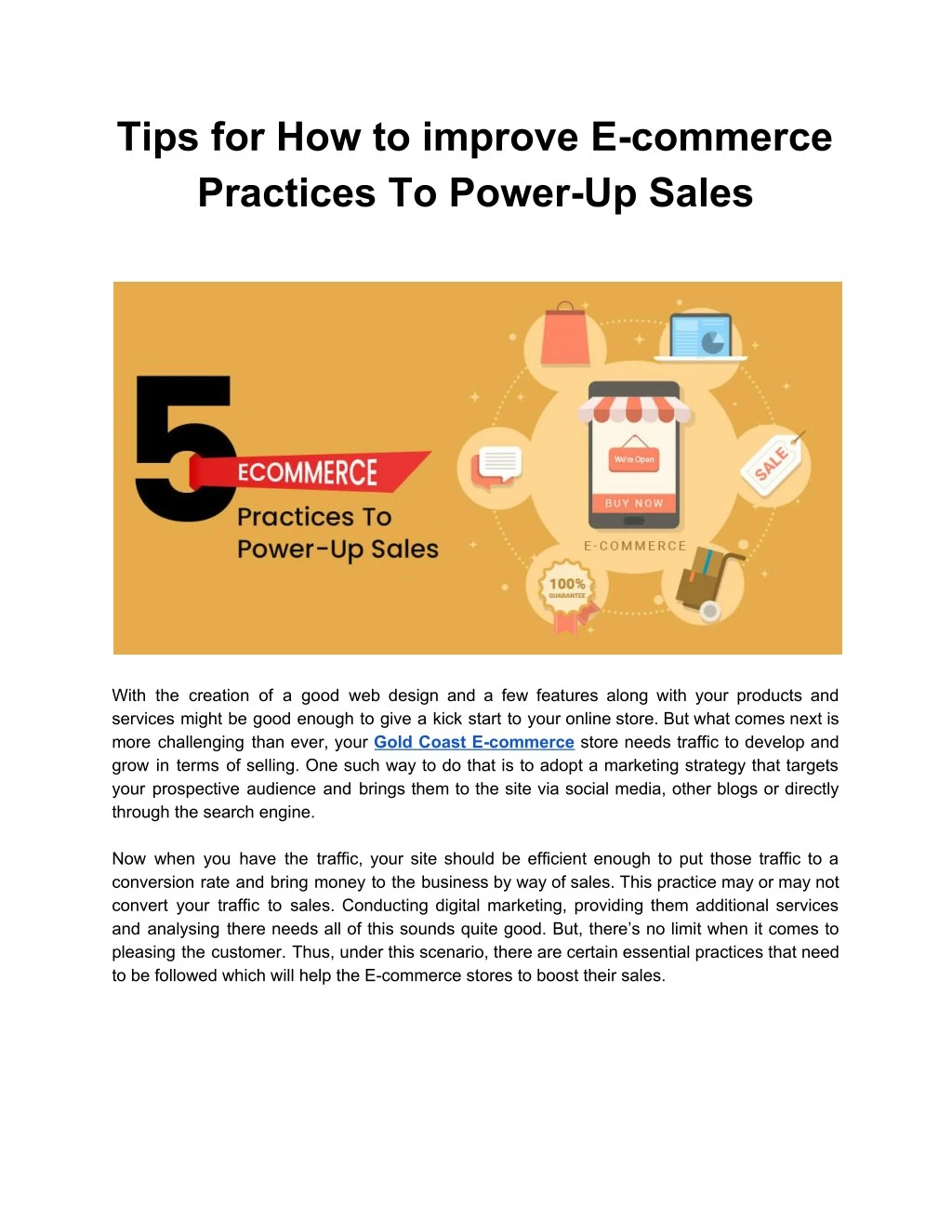 tips for how to improve e commerce practices