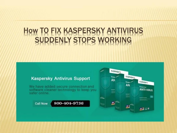 How to fix kaspersky antivirus suddenly stops working
