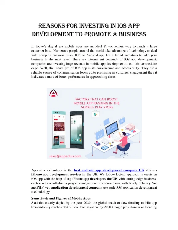 Reasons For Investing In IOS App Development To Promote A Business