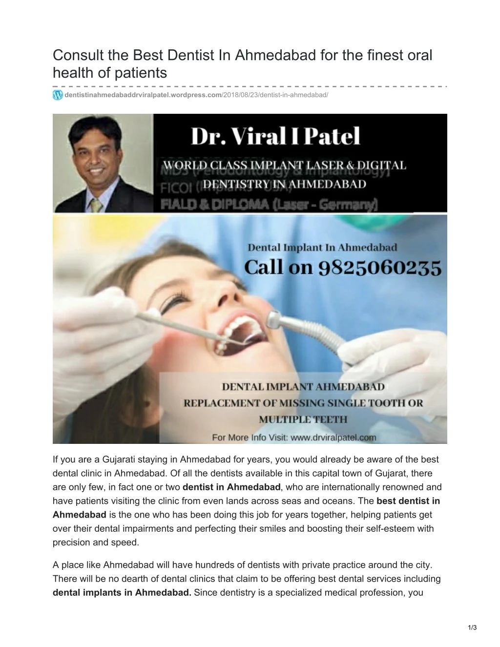 consult the best dentist in ahmedabad