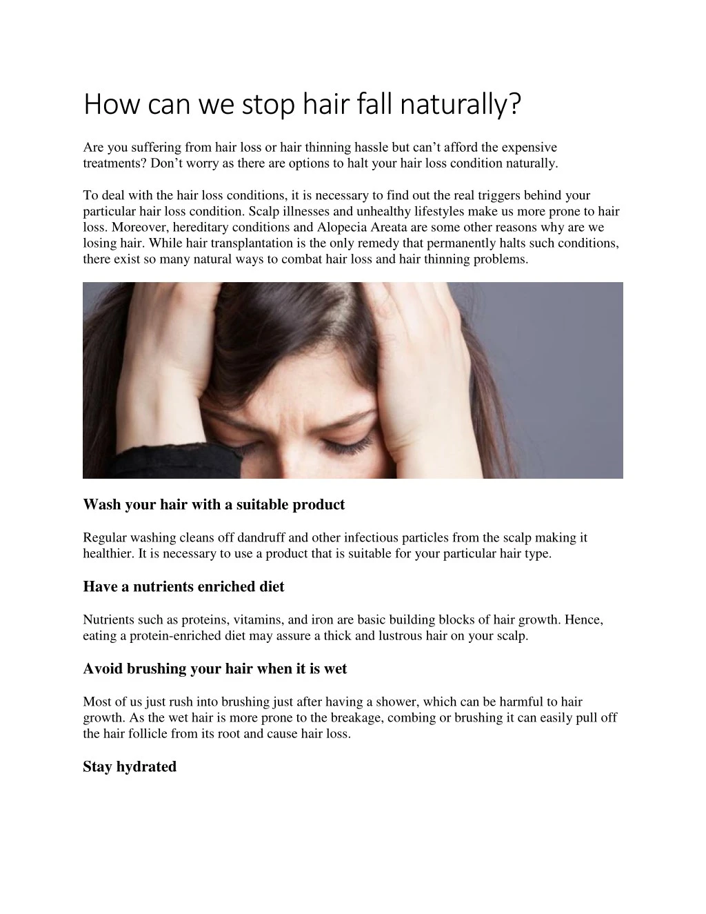 how can we stop hair fall naturally