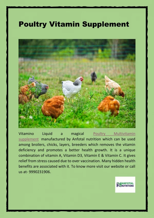 Poultry feed supplements