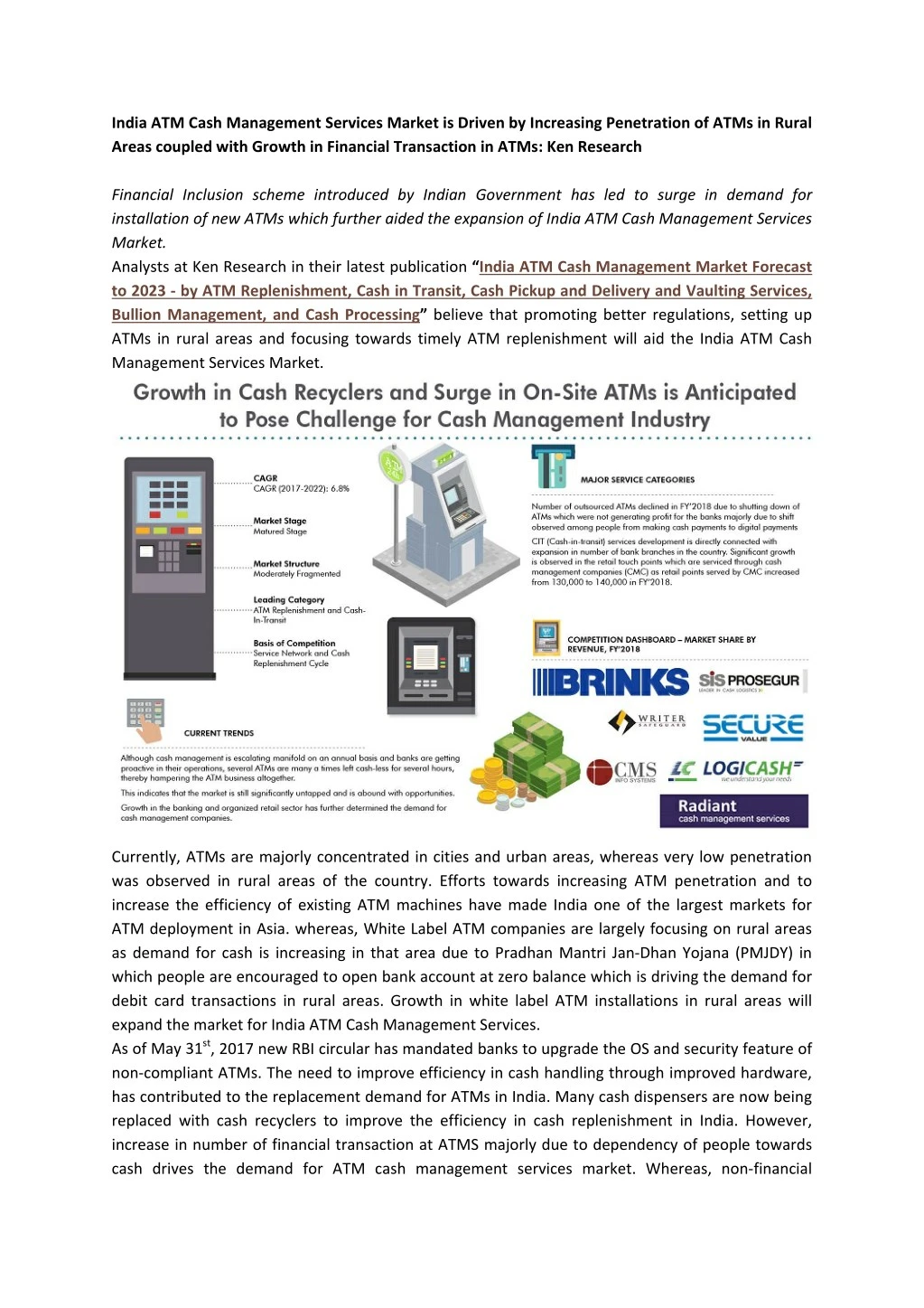 india atm cash management services market