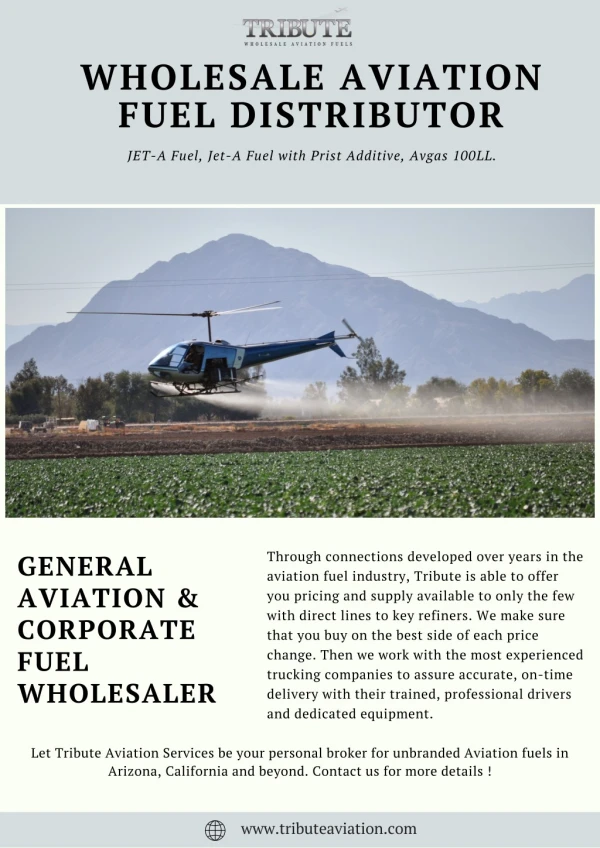 Wholesale Aviation Fuel Distributor | Tribute Aviation