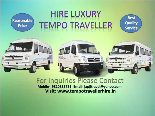 Tempo Traveller Hire in Delhi