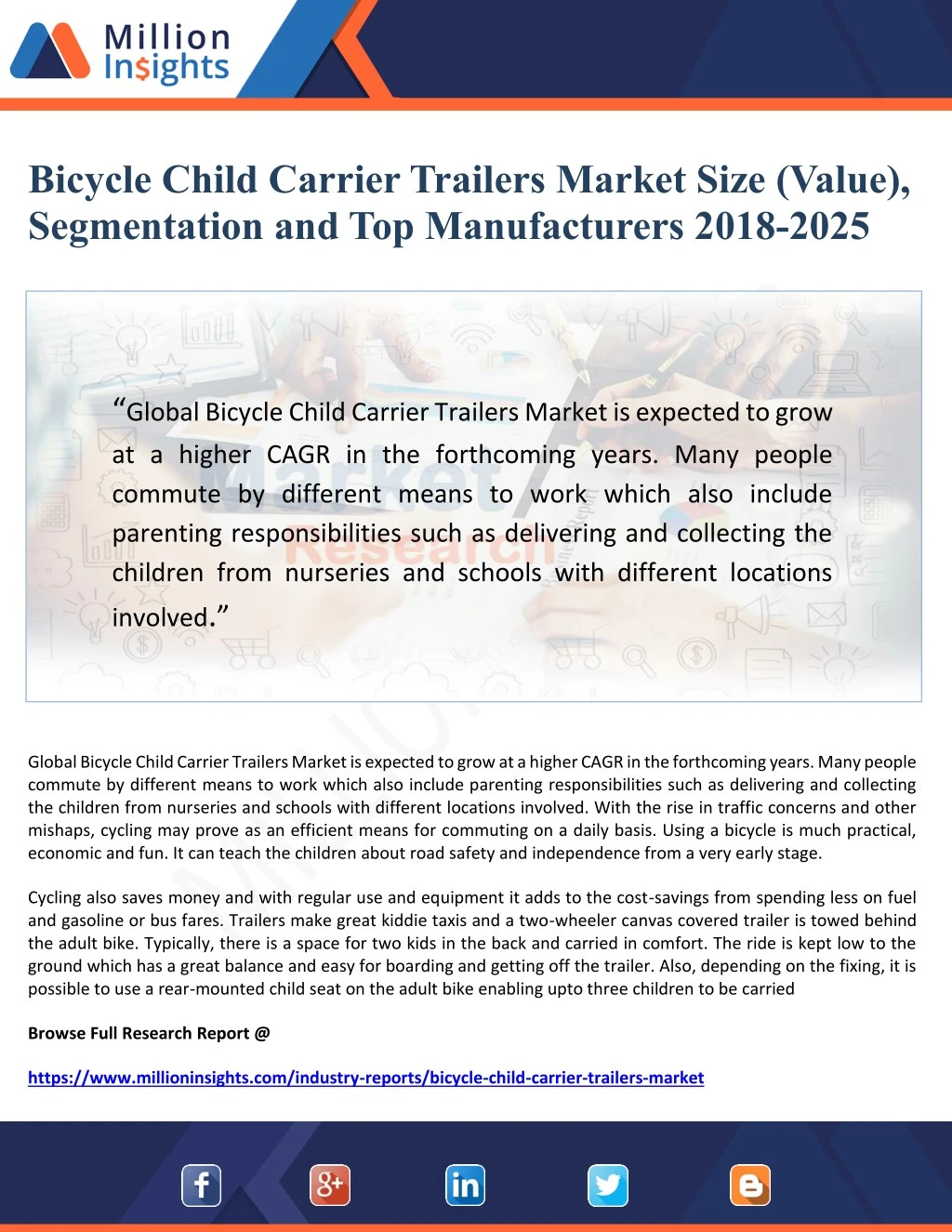 bicycle child carrier trailers market size value