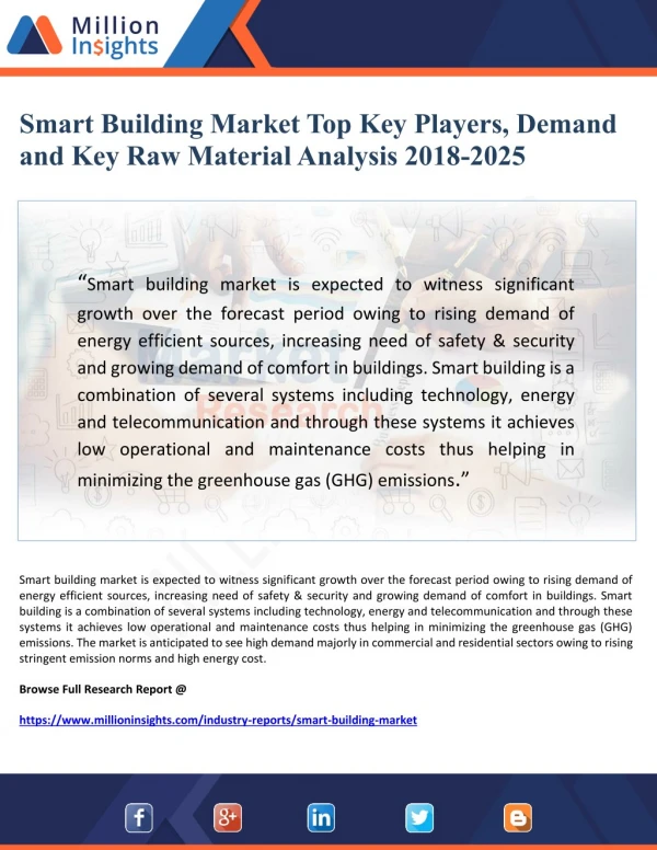 Smart Building Market Top Key Players, Demand and Key Raw Material Analysis 2018-2025
