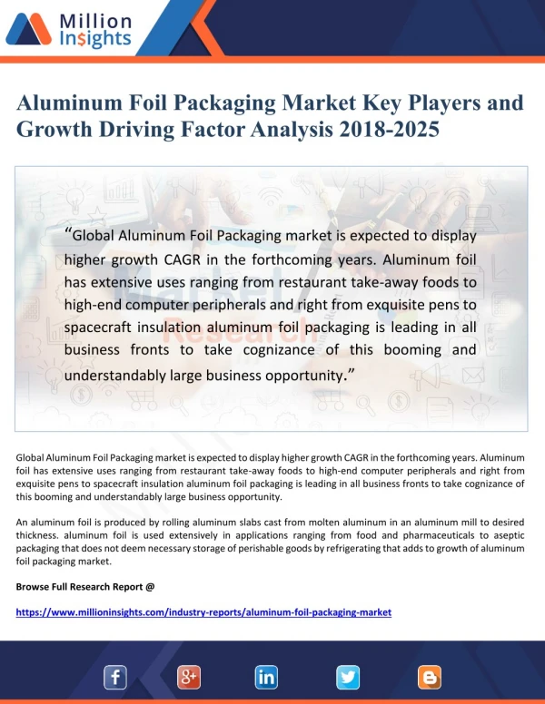 Aluminum Foil Packaging Market Key Players and Growth Driving Factor Analysis 2018-2025