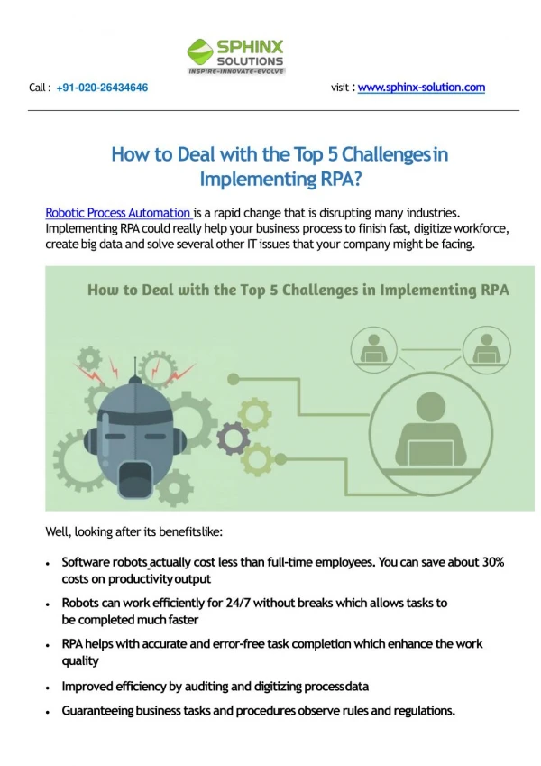 How to Deal with the Top 5 Challenges in Implementing RPA?