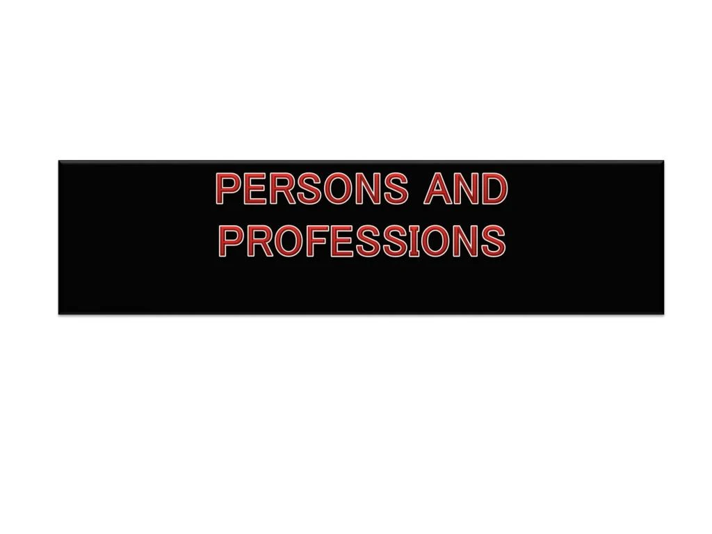persons and professions