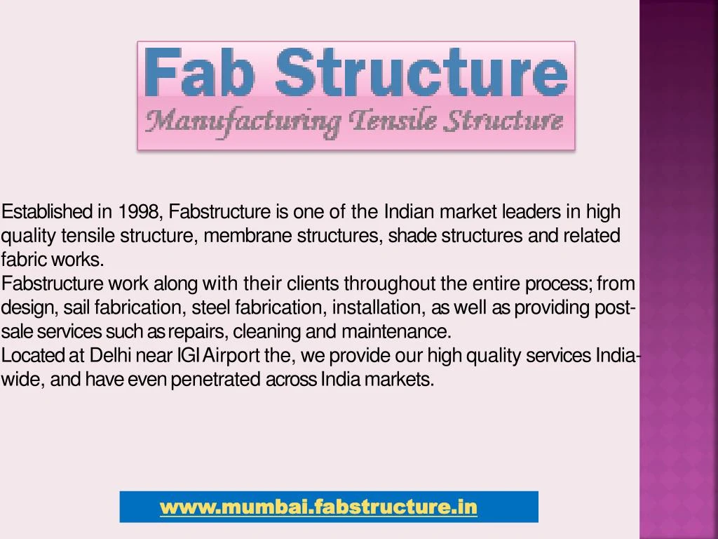 established in 1998 fabstructure