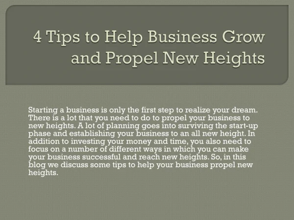 4 Tips to Help Business Grow and Propel New Heights