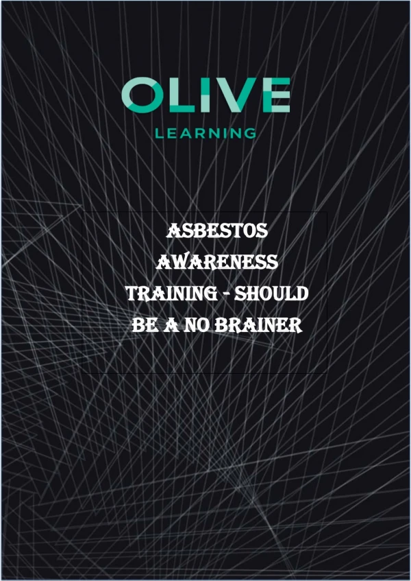 Asbestos Awareness Training - Should Be A No Brainer
