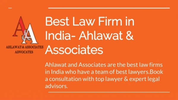 Best Law Firm in India- Ahlawat & Associates