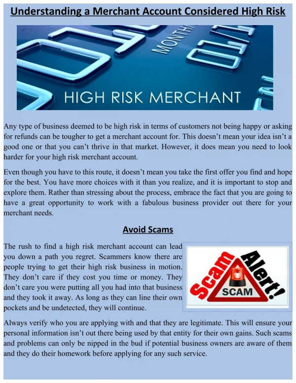 Understanding a Merchant Account Considered High Risk