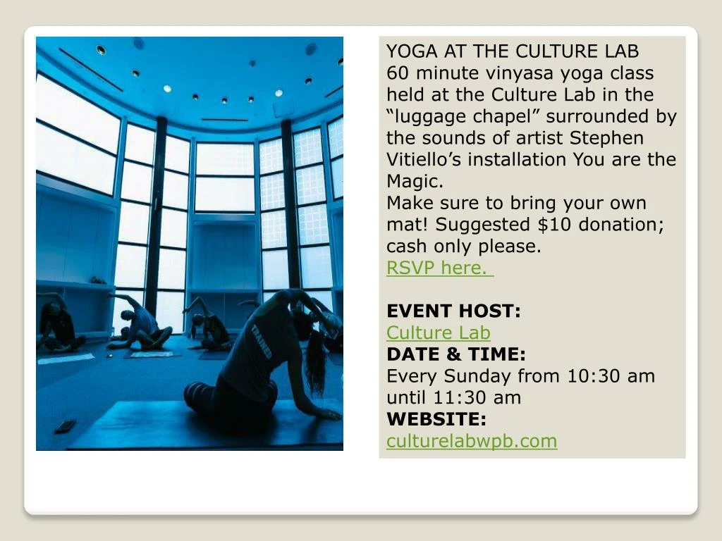 yoga at the culture lab 60 minute vinyasa yoga