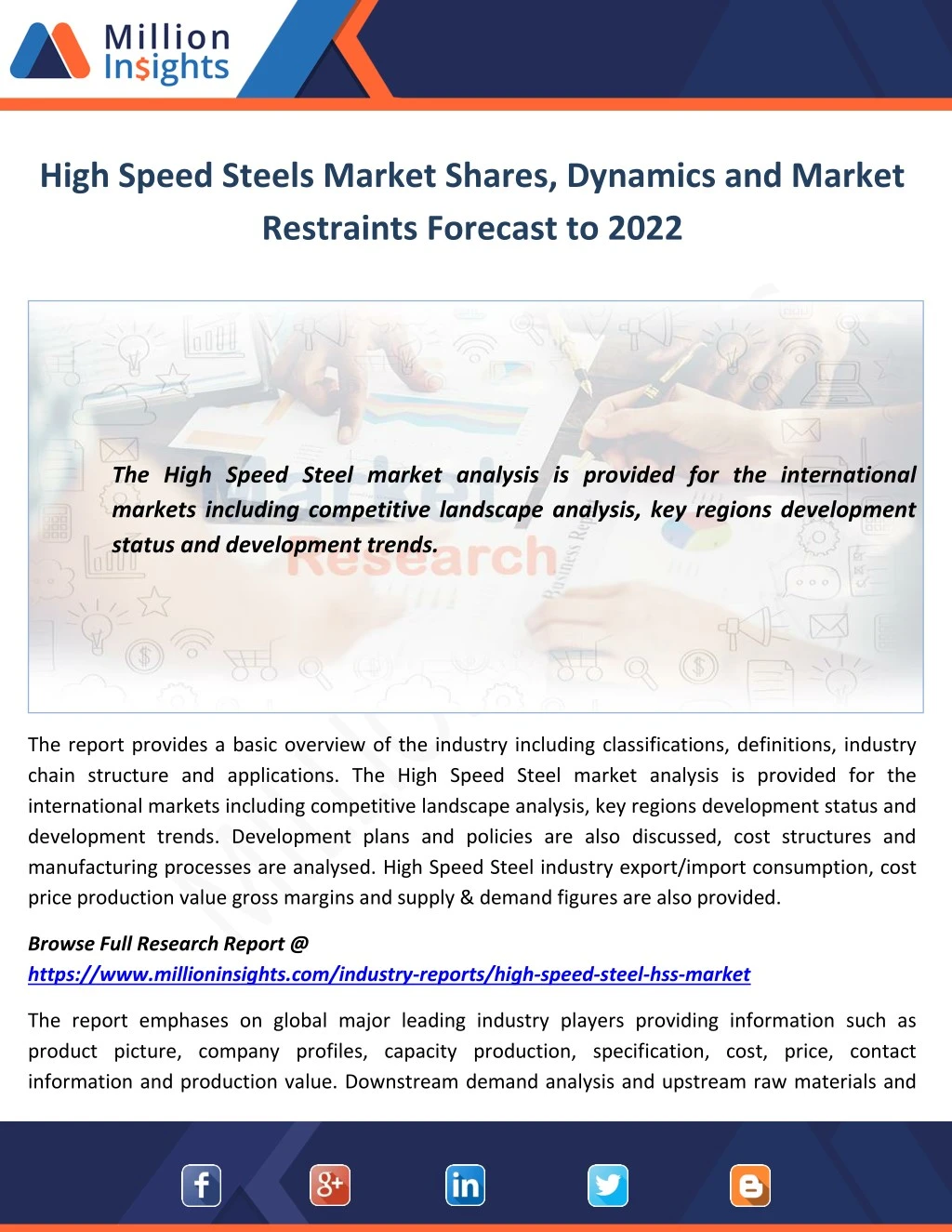 high speed steels market shares dynamics