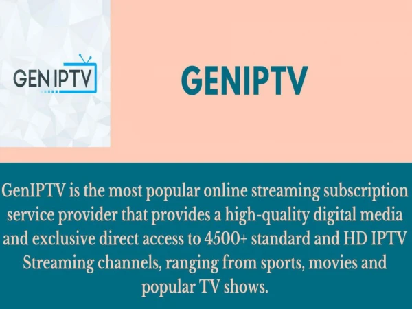 Buy a Subscription for IPTV only from GenIPTV