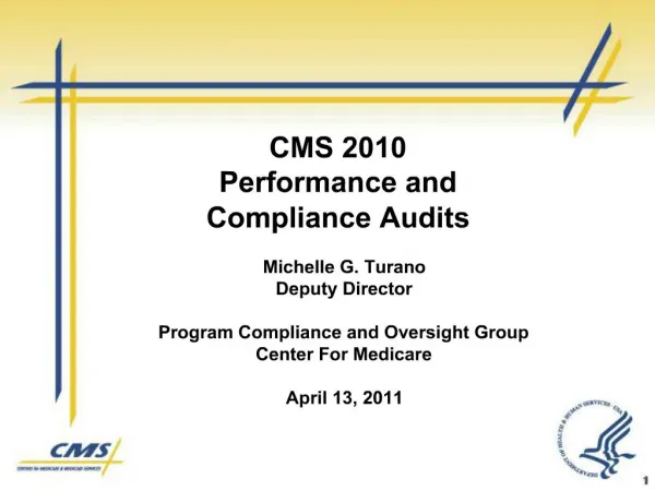 CMS 2010 Performance and Compliance Audits