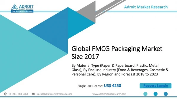 Global FMCG Packaging Market 2018 Analysis, Size, Share, Facts and Figures with Products Overview, Services and Forecast