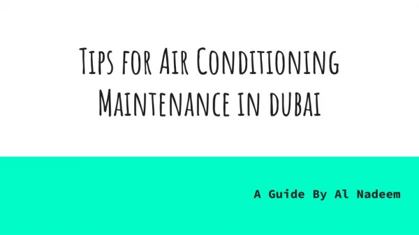 Ac Maintenance Services in Dubai | Al Nadeem