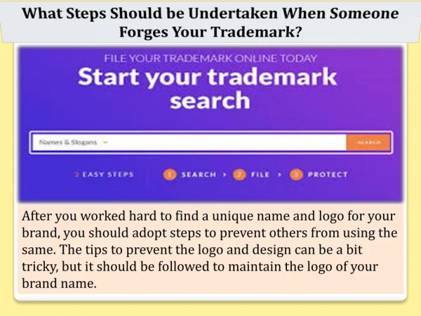 What Steps Should be Undertaken When Someone Forges Your Trademark?