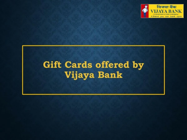 Gift Cards offered by Vijaya Bank