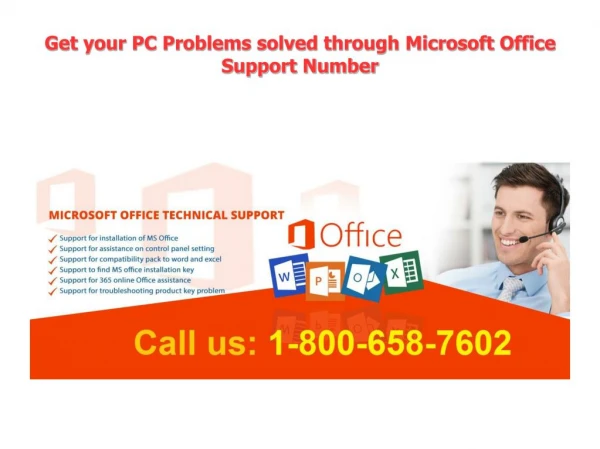 Get your PC Problems solved through Microsoft Office Support Number