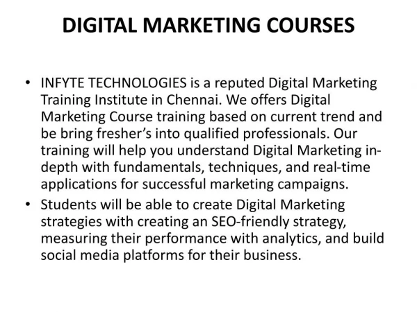 Best Digital Marketing Training in Chennai