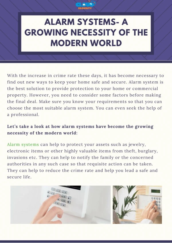 Benefits Of Alarm System in the Modern World